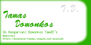 tamas domonkos business card